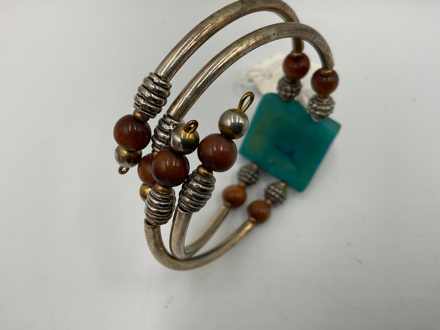 Handmade Bangle With Blue Turquoise Stone