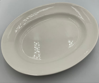 Blanc De Blanc White Ceramic Collection 18 Inch Oval Platter