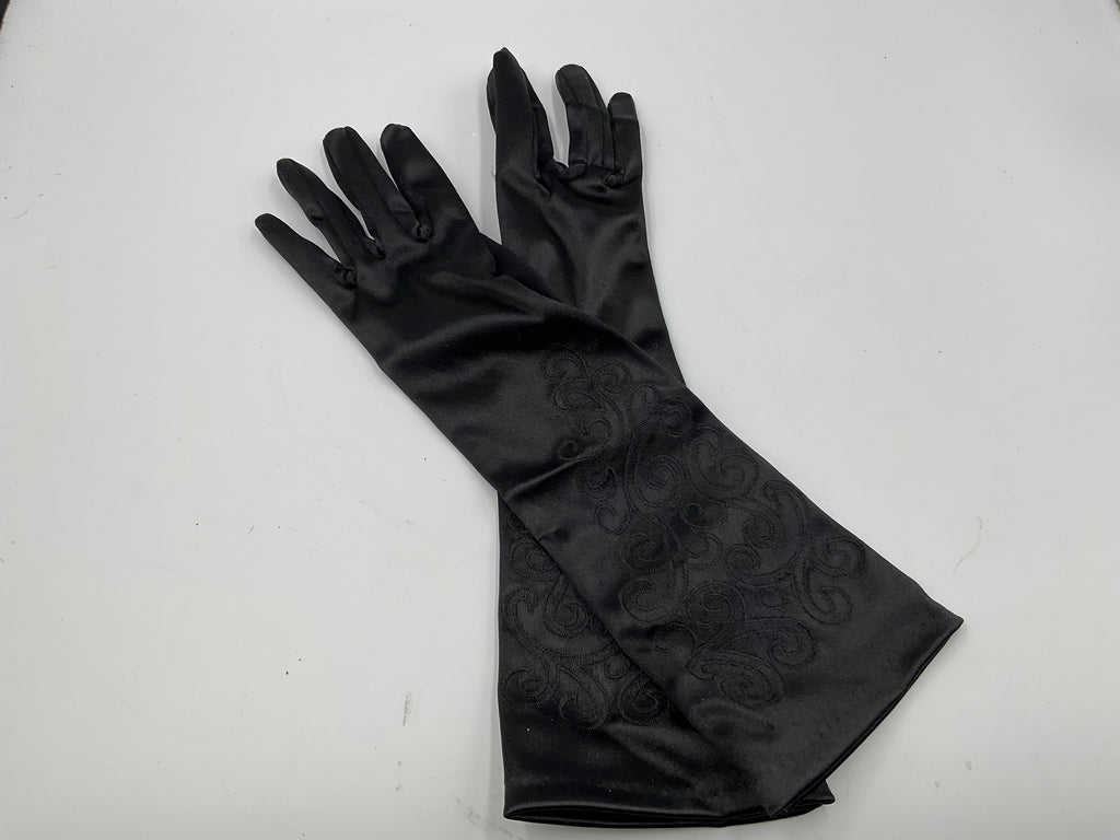 Vintage Black opera-length evening gloves