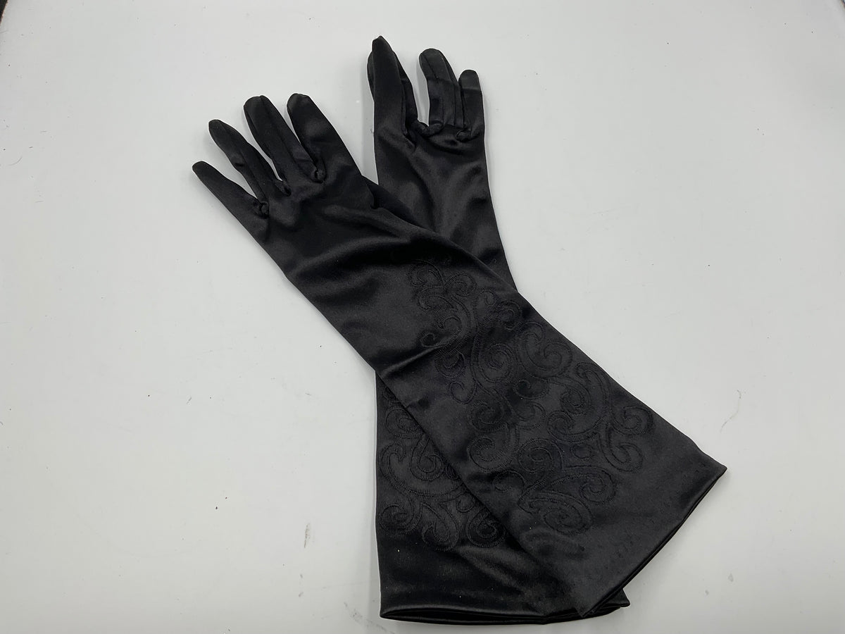 Vintage Black opera-length evening gloves