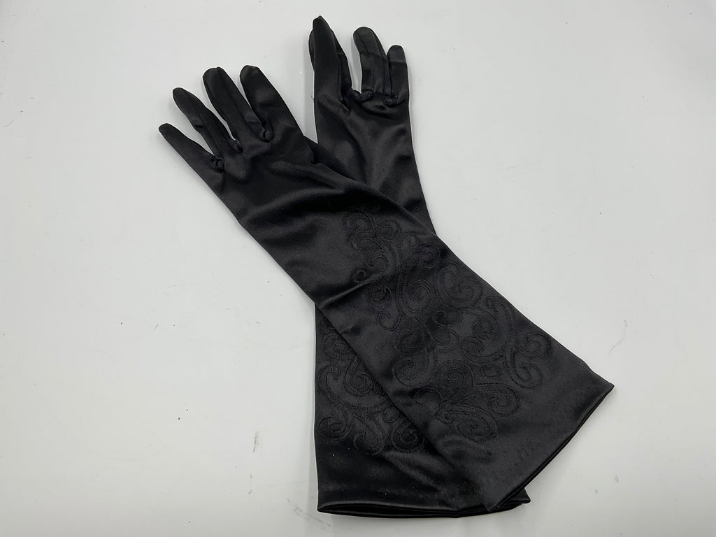 Vintage Black opera-length evening gloves
