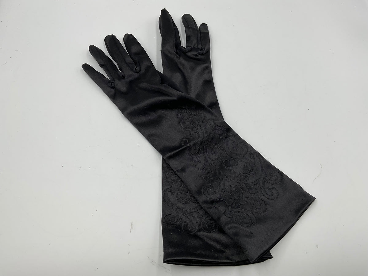 Vintage Black opera-length evening gloves