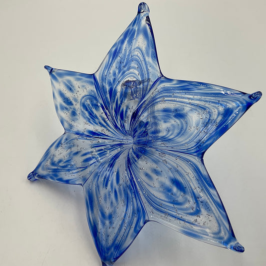 Blue And Silver Glass Flower