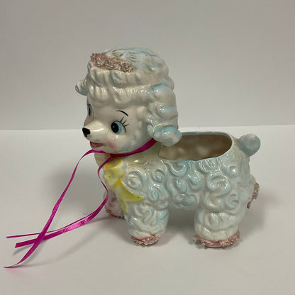 Samson Import Relpo Japan Vintage 1961 Pale Pink Ceramic Lamb Wearing Bow Tie