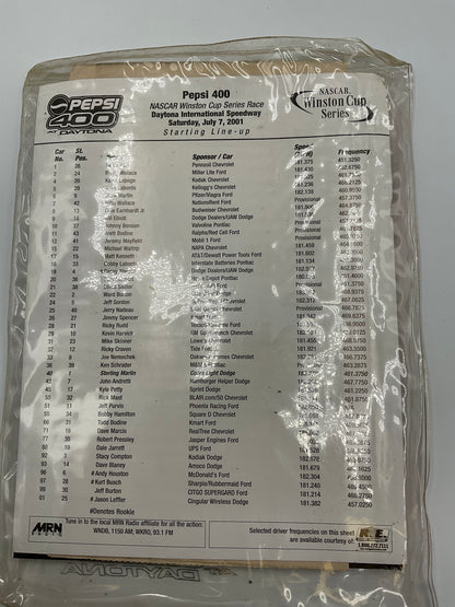 NASCAR Official Souvenir Program Pepsi 400 At Daytona Vintage 2001