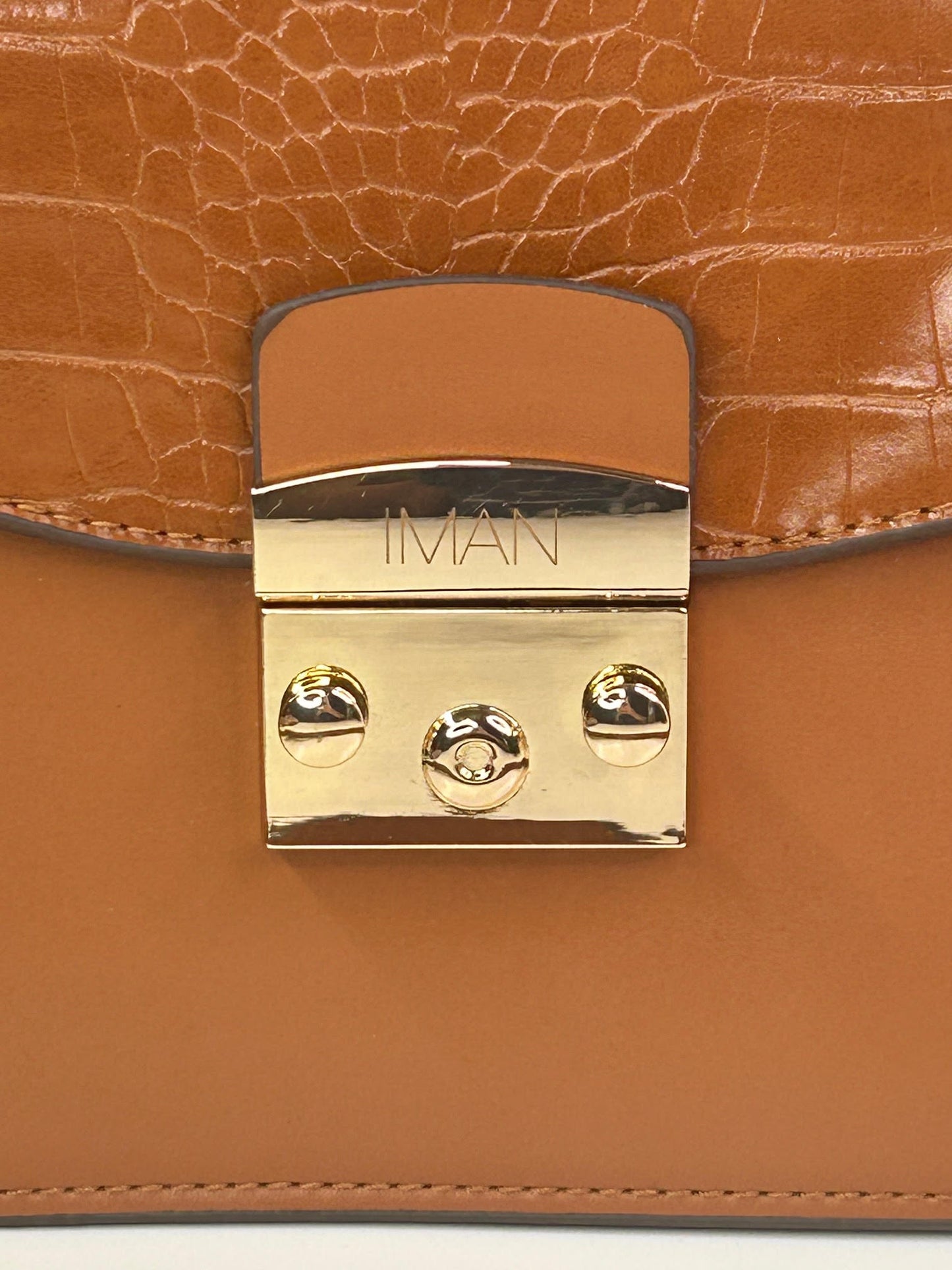 IMAN Women's Global Chic Caramel Brown and Floral Shoulder Handbag Interchangeable Top