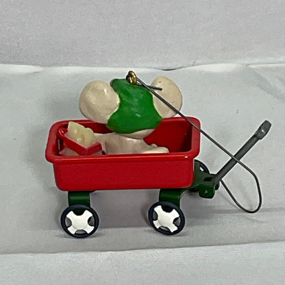 1985 Hallmark Keepsake Ornament Mouse Wagon w/Box