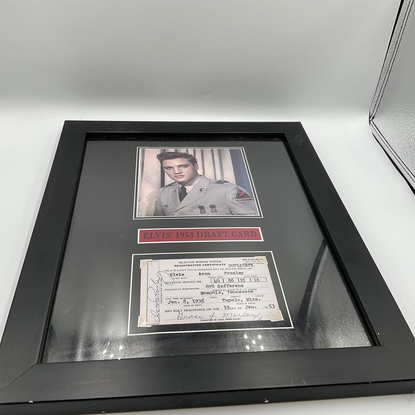 Elvis Presley 1953 Draft Card - Framed
