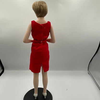 Danbury Mint Diana Princess Of Wales Porcelain Doll With Red Sleeveles Dress