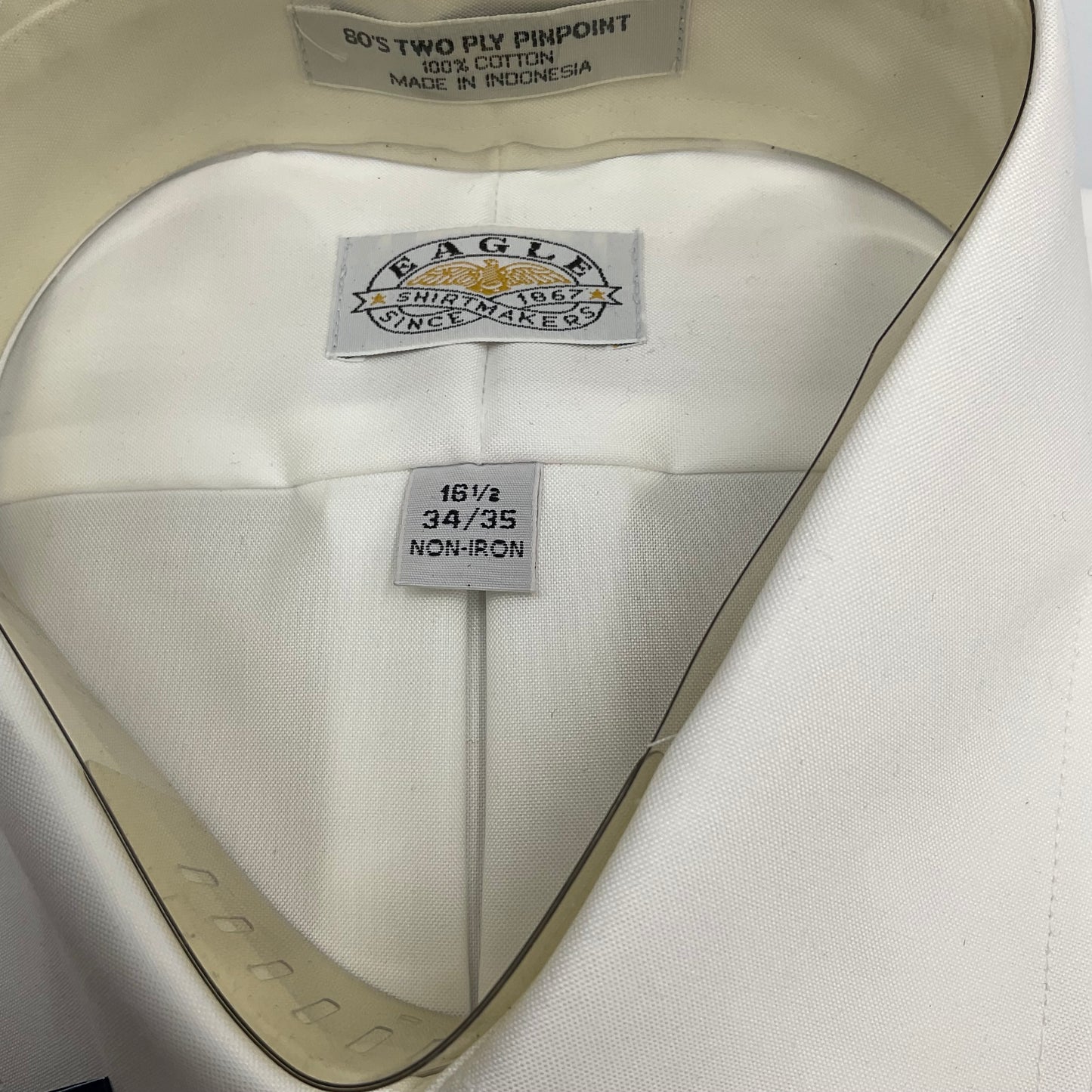 Eagle Men's Dress Shirt White Long Sleeve L 16.5 34/35 New with Tags