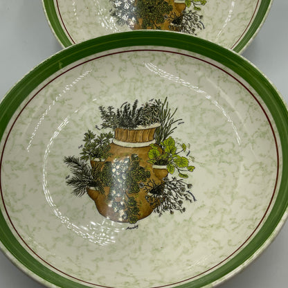 Vintage Hallmark “Herb Garden” Pasta Bowls Made in Italy Set of 2