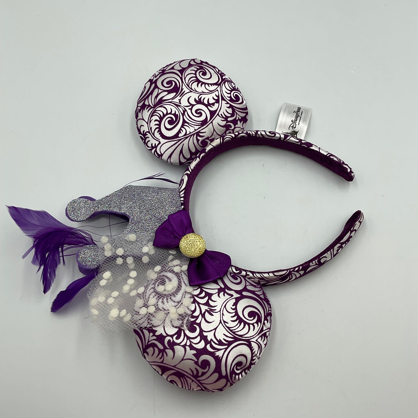 Disney Parks Plush Purple Silver Mickey Minnie Mouse Ears