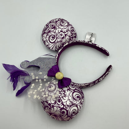 Disney Parks Plush Purple Silver Mickey Minnie Mouse Ears