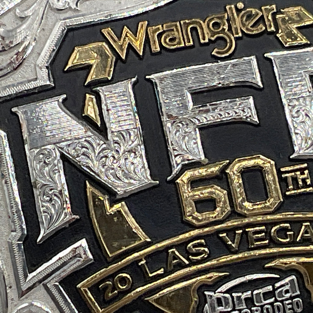 Wrangler Belt Buckle NFR 60th Anniversary Montana Silversmith Las Vegas