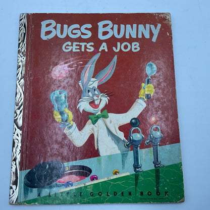 Bugs Bunny Gets a Job Vintage Little Golden Book Hardcover Childrens