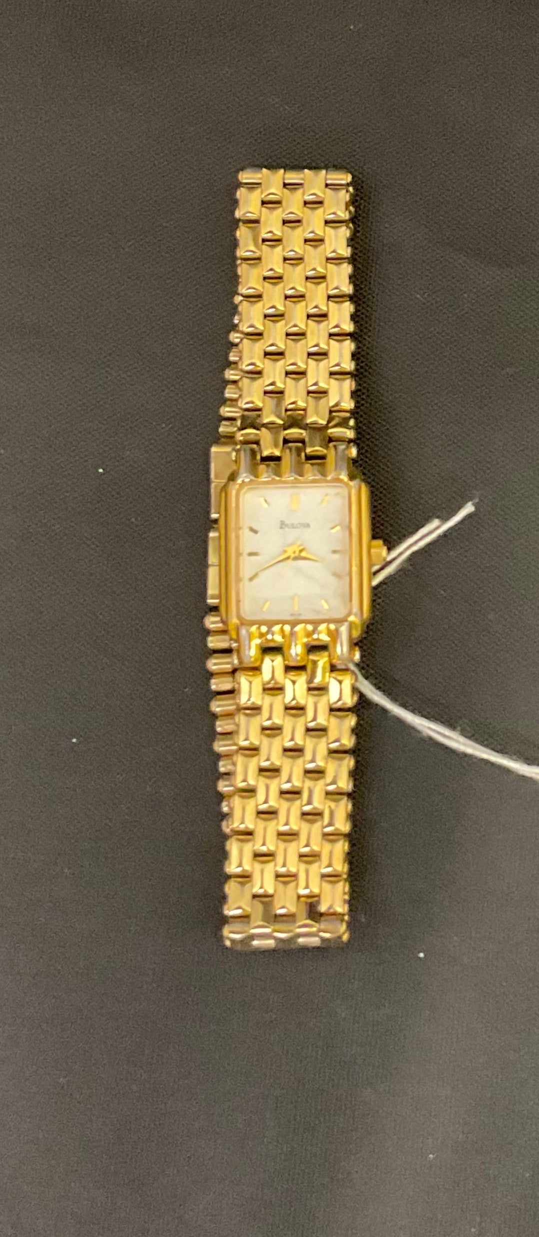 Bulova Gold Plated Rectangular Quartz Watch