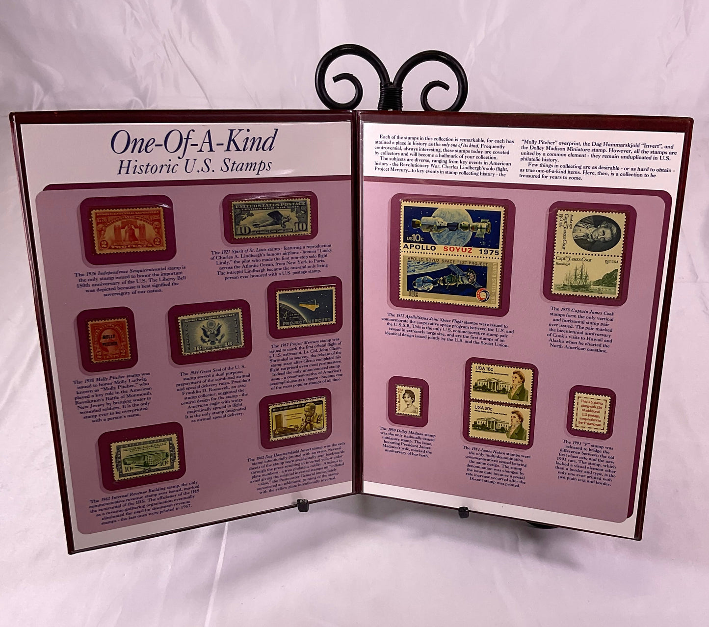 One-Of-A-Kind Historic U.S. Stamps Postal Commemorative Society Hardcover Folder
