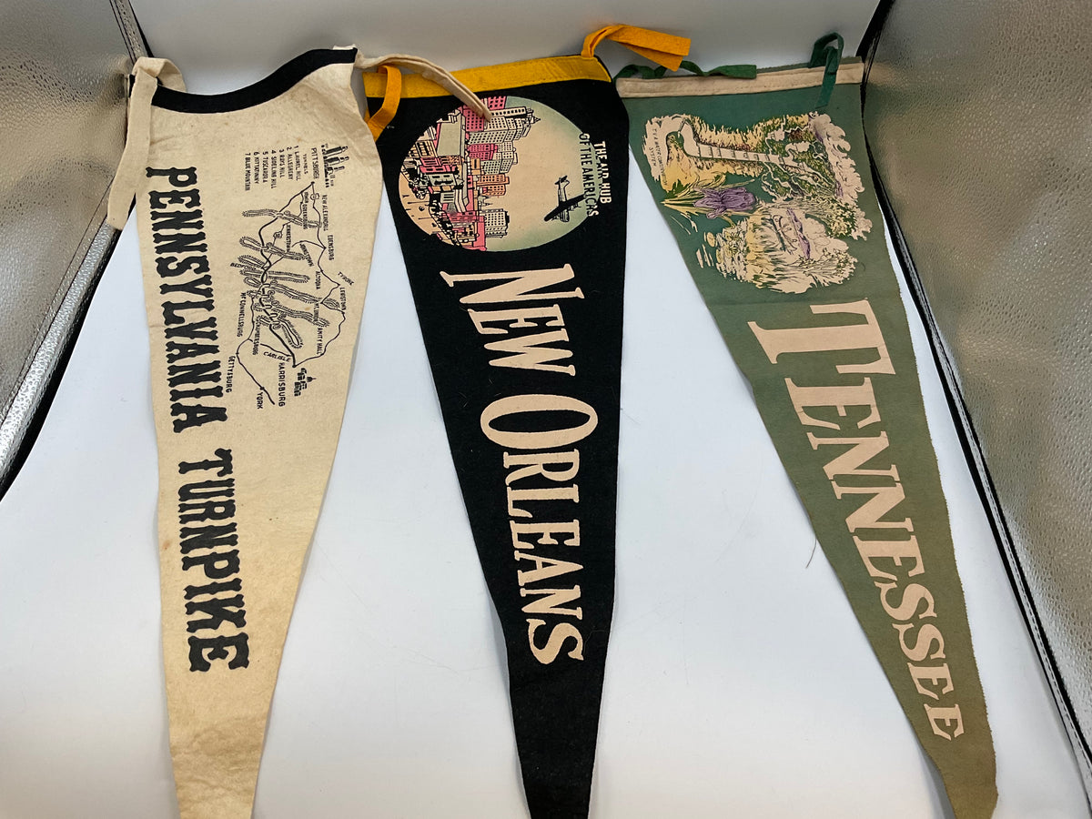 Vintage Souvenir Felt Pennants Collection