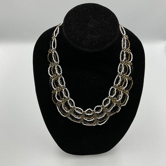 White/Gold/Black Design Chain Necklace