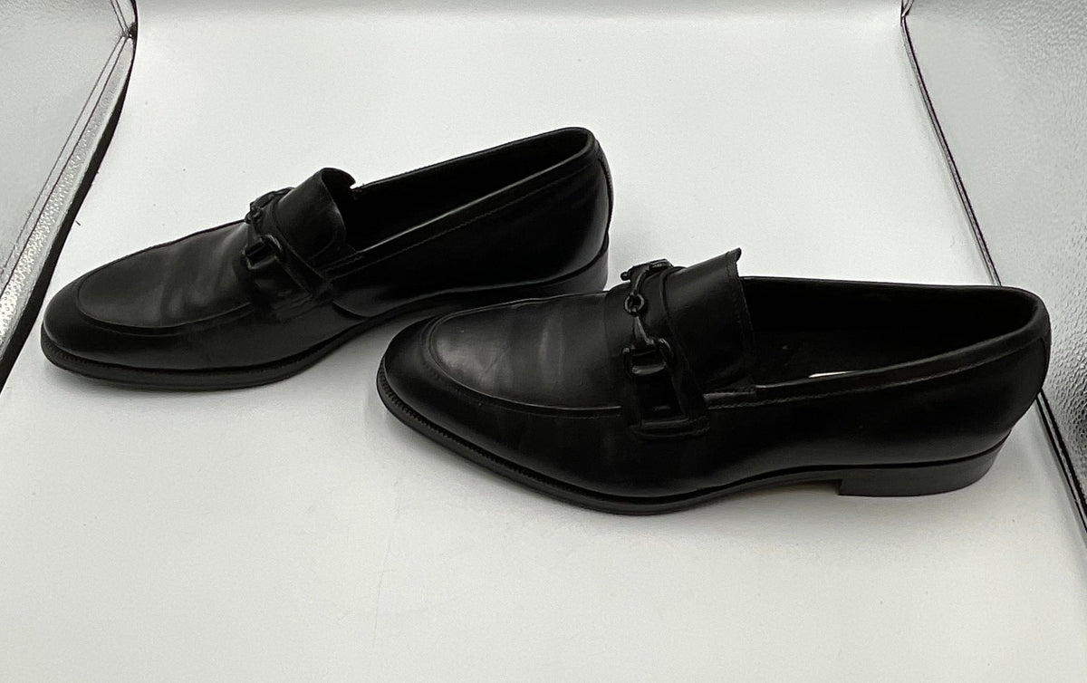 Kenneth Cole Black Leather Brock Loafers Men's Shoes Size 12