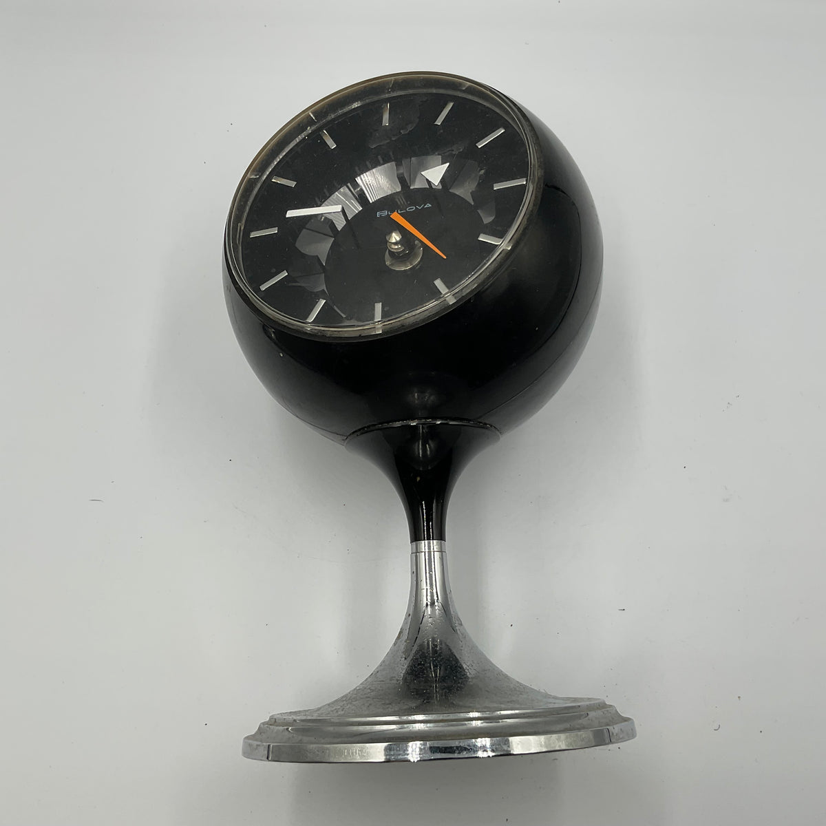 Vintage Bulova 634 Space Age Orb Desk Clock Works