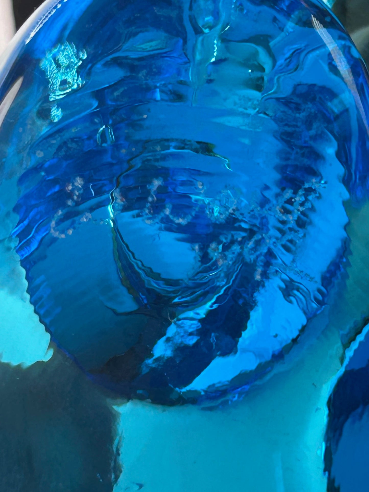 Leo Ward Vintage 1992 Artist Signed Double Bluebirds of Happiness Heart Shaped Hand Blown Glass Figurine