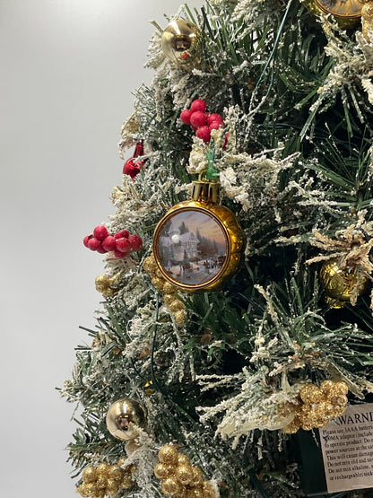 Thomas Kincaid Illuminated Musical Snow Globe Tabletop Christmas Tree