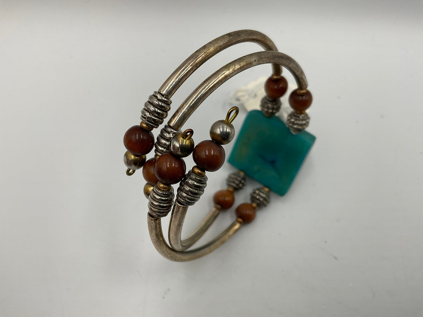 Handmade Bangle With Blue Turquoise Stone