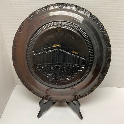 Greek Parthenon Copper PAINTED/Colored Wall Plate Home Decor