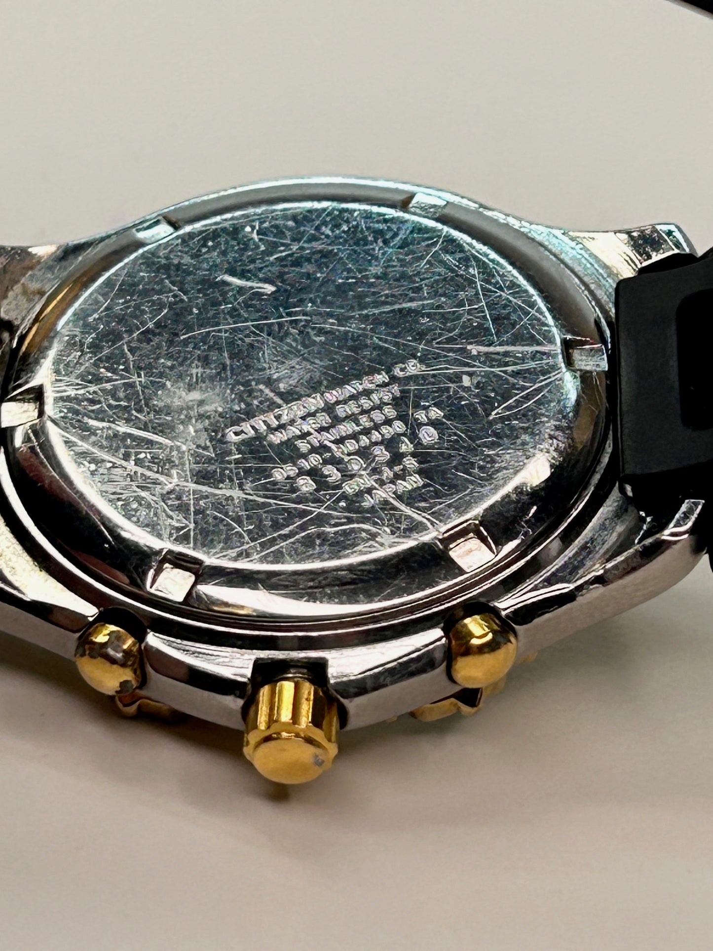 Citizen Gold Tone Stainless Steel Black Sport Band 200m Diver's Chronograph Men's Watch Model 0510-h04490