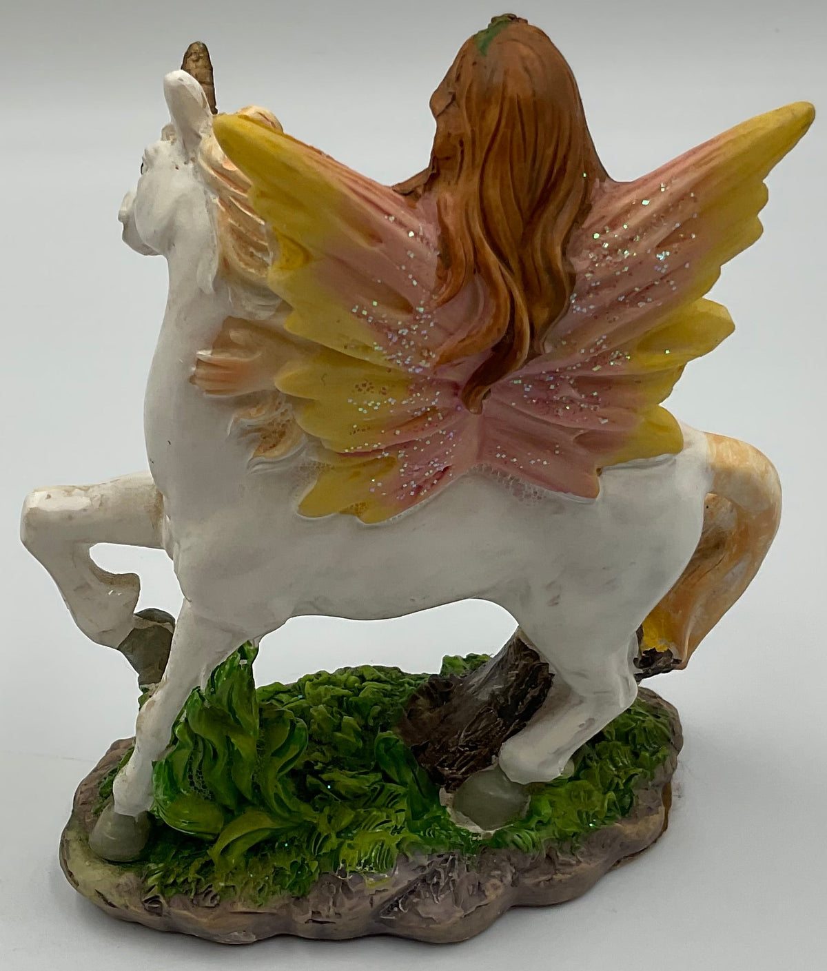 Vintage Greenbrier Hand- Painted polystone Unicorn and Fairy with Wings figurine