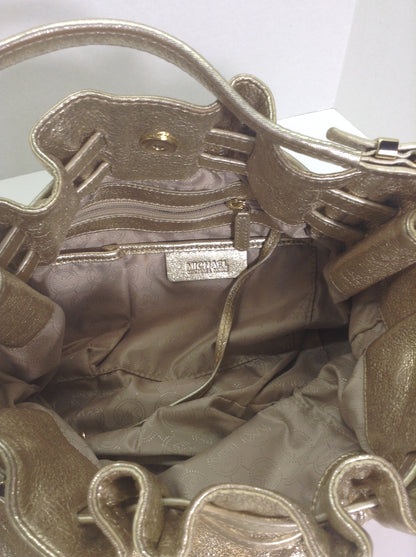 Michael Kors Edie Radiant Gold Metallic Shoulder Bag