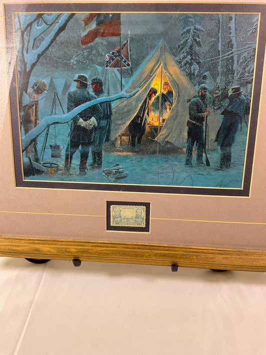 Mort Kunstler Picture Strategy in the Snow Robert E. Lee Andrew Jackson Stamp