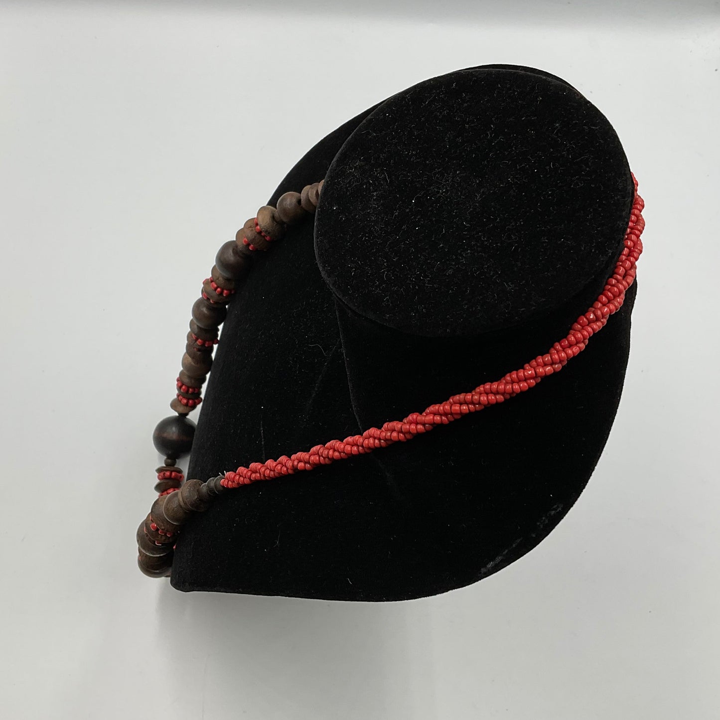 Red/Brown Ball Design Beaded Necklace