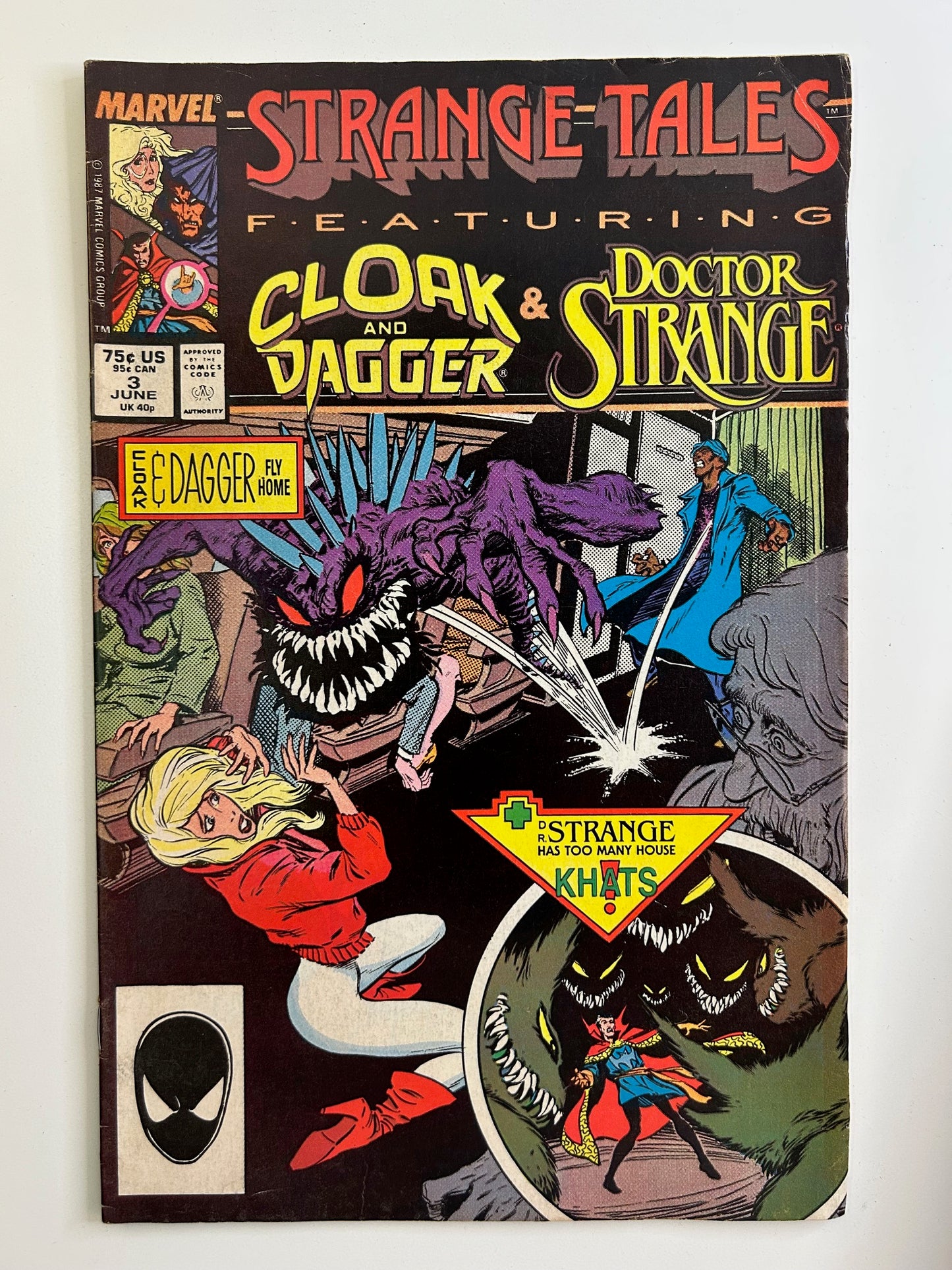 Strange Tales #3 Vintage 1987 Cloak and Dagger & Doctor Strange Marvel Comic Book