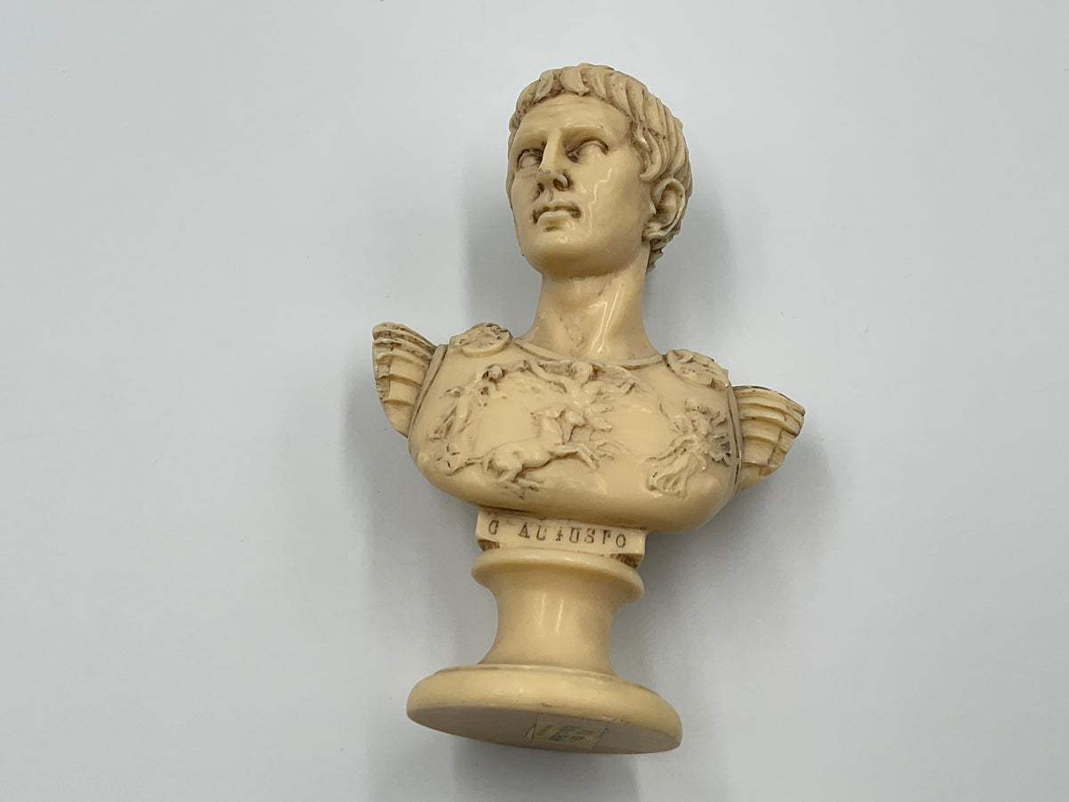 Replica Bust Augustus Caesar Figurine Miniature A.B Italy