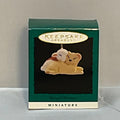 1996 Hallmark Keepsake Miniature Ornaments "Peaceful Christmas" Lamb LION NIB
