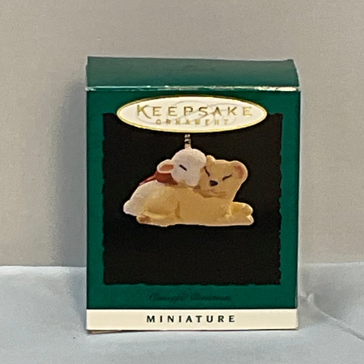 1996 Hallmark Keepsake Miniature Ornaments "Peaceful Christmas" Lamb LION NIB
