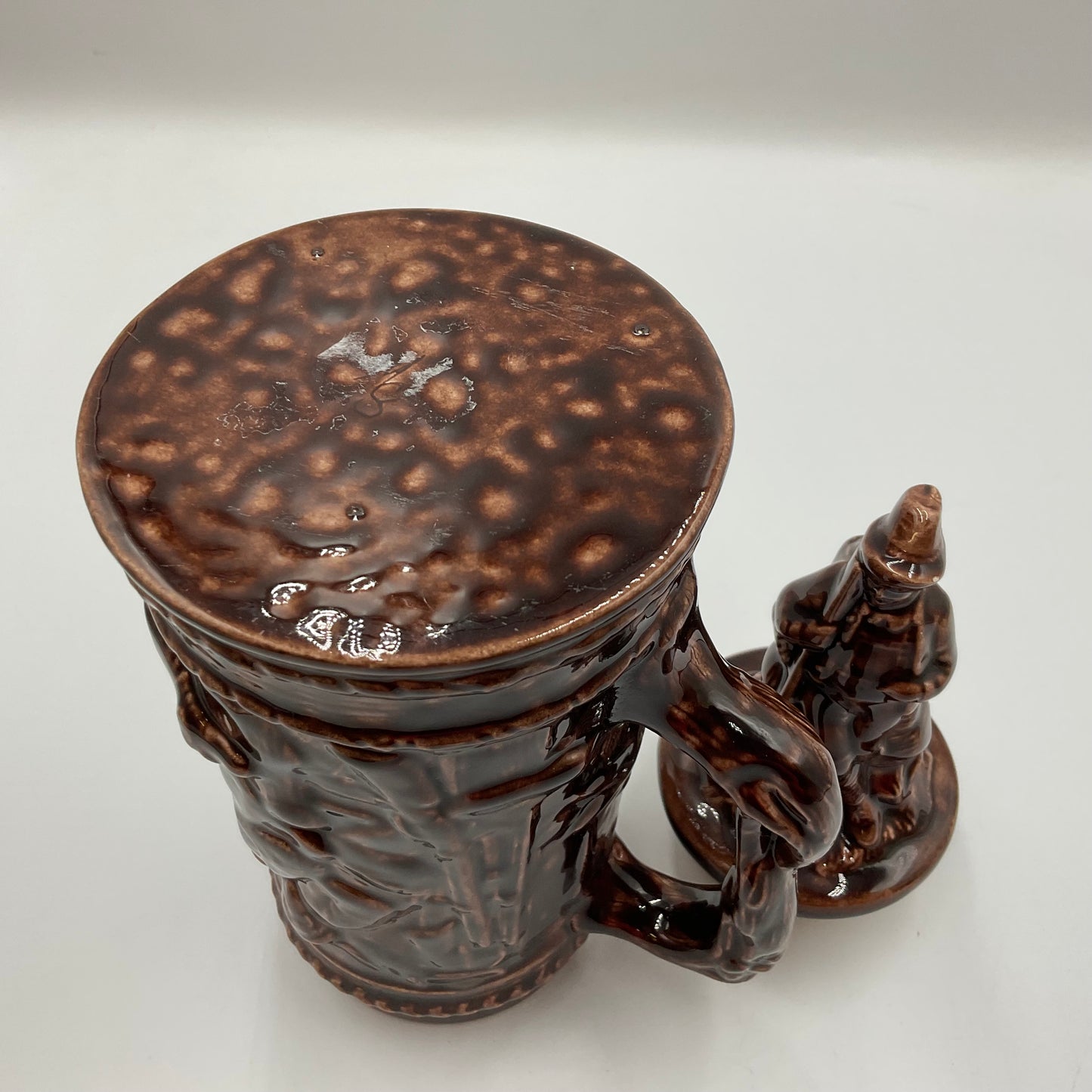 Vintage Glazed Pottery 3D Embossed Ceramic Beer Stein Gerz Germany