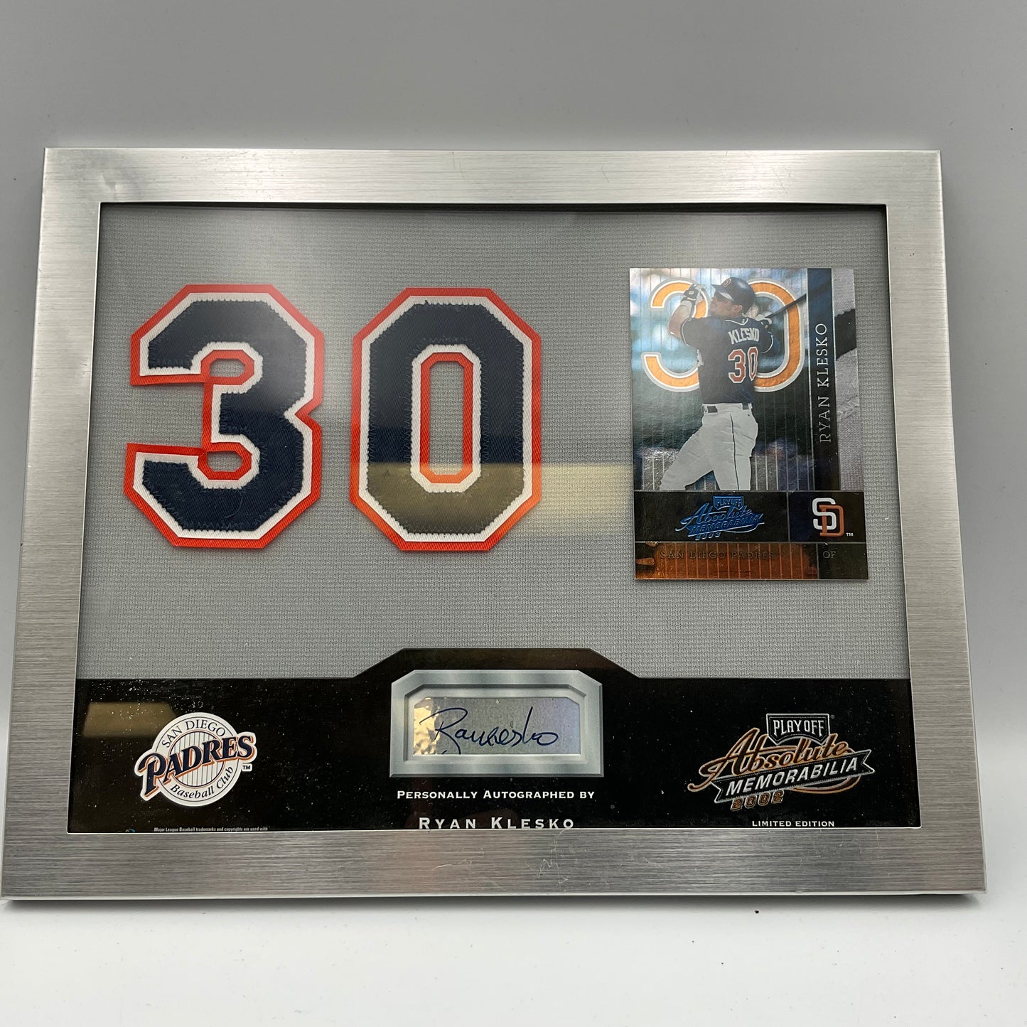 San Diego Padres Ryan Klesko Autographed Playoff Memrobilia
