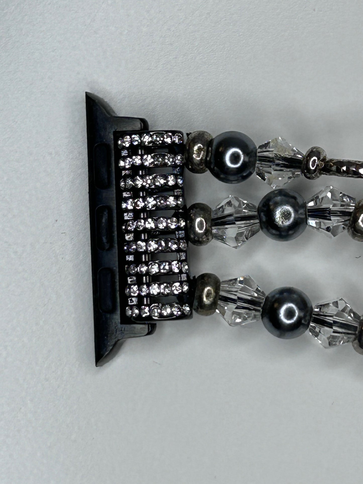 Apple Watch Band Women's Beaded Gray 5 3/4" Bracelet Band