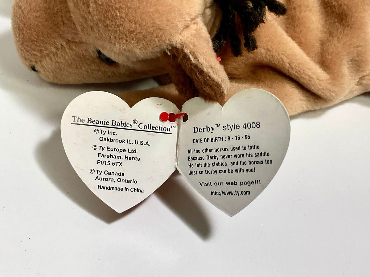Derby the Horse Beanie Baby Vintage 1995 Ty Beanie Babies Collection Plush Collectible with Tag Style 4008
