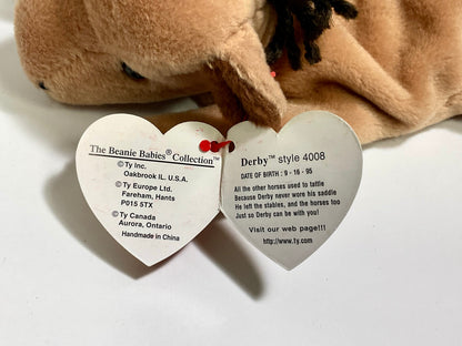 Derby the Horse Beanie Baby Vintage 1995 Ty Beanie Babies Collection Plush Collectible with Tag Style 4008