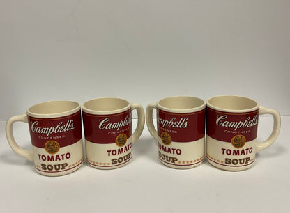 Campbells Tomato Soup Can Style Vintage Ceramic Mugs Coffee Cups Set of Four Quantity 4. Not in original box or packaging