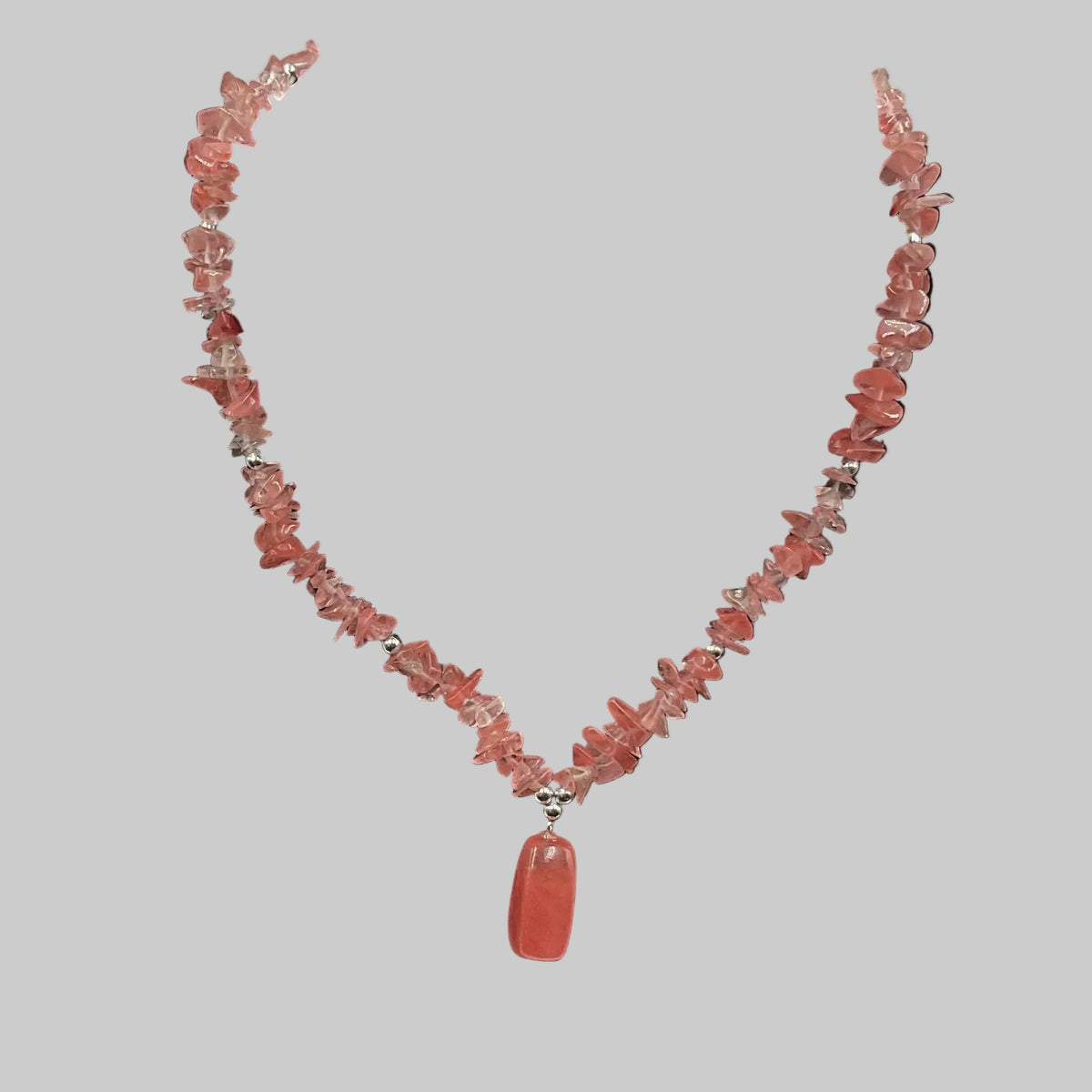 Pink Glass Stone Designed Necklace