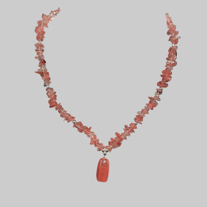 Pink Glass Stone Designed Necklace