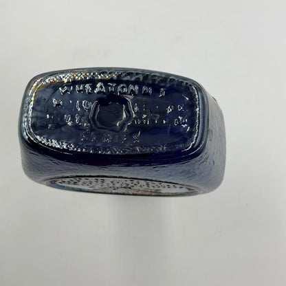 Vintage Wheaton Blue Iridescent Carnival Glass Bottle