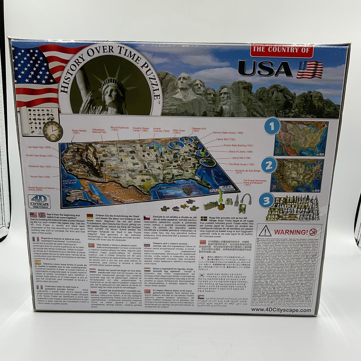 4D Cityscape Jigsaw Puzzle - USA History Over TIme Puzzle 3 Layers 950pc