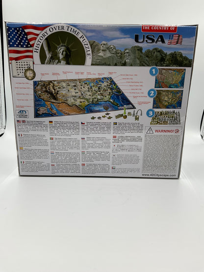 4D Cityscape Jigsaw Puzzle - USA History Over TIme Puzzle 3 Layers 950pc