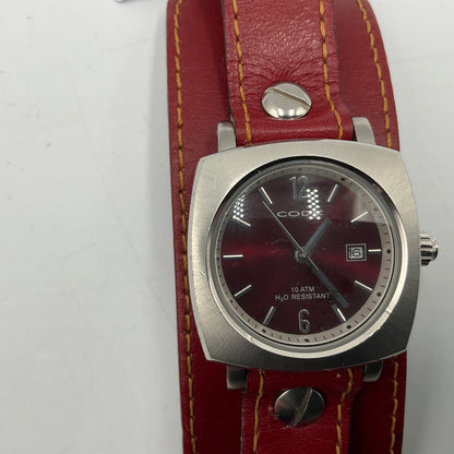 Code Brand Water Resistant Leather Cuff Band Quartz Watch New Battery